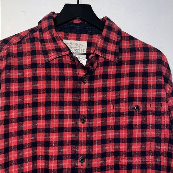 AEROPOSTALE Red and Black Micro Buffalo Check Flannel Shirt-L NWT! - Picture 3 of 9